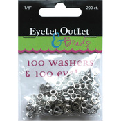 1/8", 100 Eyelets, 100 Washers - Eyelet Outlet Eyelets & Washers
