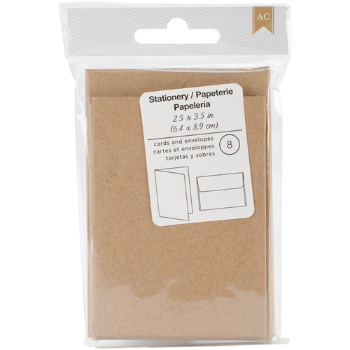 American Crafts A7 Cards & Envelopes (5.25X7.25) 12/Pkg - White