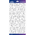 Silver Glitter Script Small - Sticko Alphabet Stickers