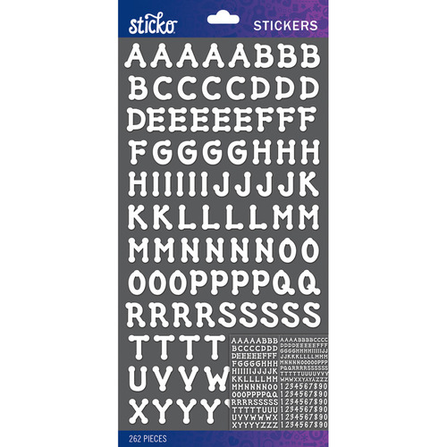 Sticko Alphabet Stickers Black Marker