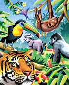 Jungle Animals - Color Pencil By Number Kit 8.75"X11.75"