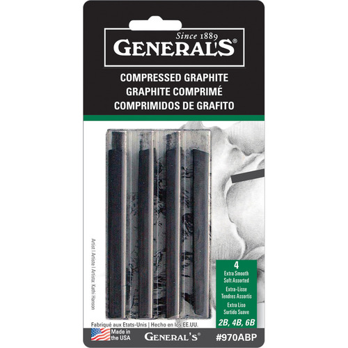 General's Pencils ~ Semi-Hex Graphite Drawing Pencils 4/Pkg ~ HB, 2B, 4B,  and 6B