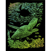 Sea Turtle - Rainbow Foil Engraving Art Kit 8"X10"