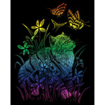 Kitten & Butterflies - Rainbow Foil Engraving Art Kit 8"X10"