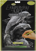 Dolphins - Silver Foil Engraving Art Kit 8"X10"