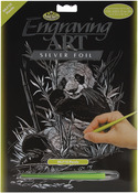 Panda - Silver Foil Engraving Art Kit 8"X10"