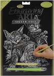 Cat & Kittens - Silver Foil Engraving Art Kit 8"X10"
