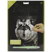 Dragon Wolf - Silver Foil Engraving Art Kit 8"X10"