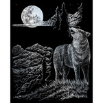 Wolf Moon - Silver Foil Engraving Art Kit 8"X10"