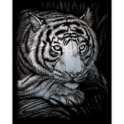 White Tiger - Silver Foil Engraving Art Kit 8"X10"