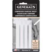 White - 2B, 4B & 6B - Compressed Charcoal Sticks 4/Pkg