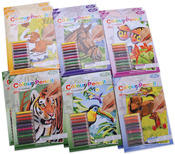 1 Each Of 12 Designs - Mini Color Pencil By Number Kit 5"X7" Clip Strip Assortme