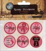 Go Pink - Vintage Collection Epoxy Stickers 1" 6/Pkg