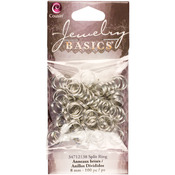 Silver Split Rings 8mm 100/Pkg - Jewelry Basics Metal Findings