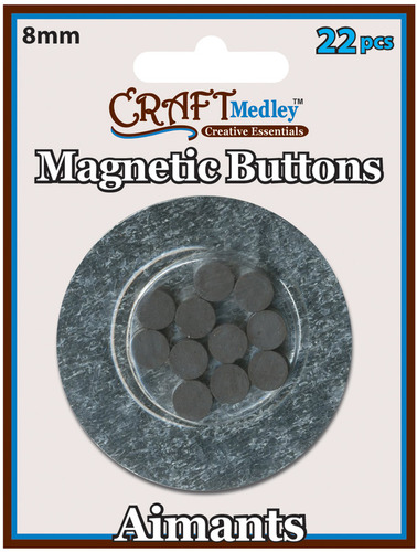 MultiCraft Imports > Magnetic Buttons On Mirror, 8mm 22/Pkg: A