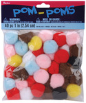 Multi - Pom-Poms 1" 40/Pkg
