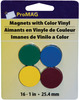 1" 16/Pkg Assorted Colors - ProMag Round Magnets W/Colored Vinyl