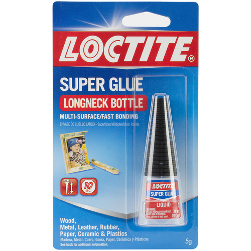 Loctite Super Glue Liquid Longneck Bottle, Pack of 1, Clear 0.18 oz Bottle  