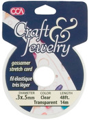 Clear - Craft & Jewelry Gossamer Stretch Cord .5mm 48 Feet/Pkg