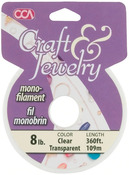 Clear - Craft & Jewelry Monofilament Cord #8 360 Feet/Pkg