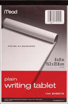 Unruled White - Writing Tablet 6"X9" 100 Sheets/Pad