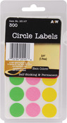 Neon Circles .75" 300/Pkg - Labels
