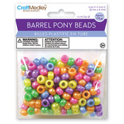 Pearlized Multicolor Mix - Barrel Pony Beads 9mmx6mm 175/Pkg
