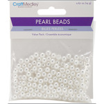6mm White 185/Pkg - Pearl Beads Value Pack