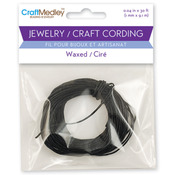 Black - Jewelry Craft Round Waxed Cording 1mm 30'/Pkg