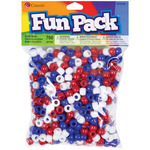 Red, White, and Blue - Fun Pack Acrylic Pony Beads 700/Pkg