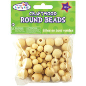 Natural - Craftwood Assorted Round Beads 10mm To 16mm 60/Pkg