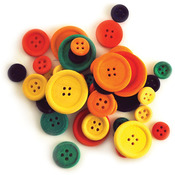 Colored - Craftwood Assorted Craft Buttons 40/Pkg