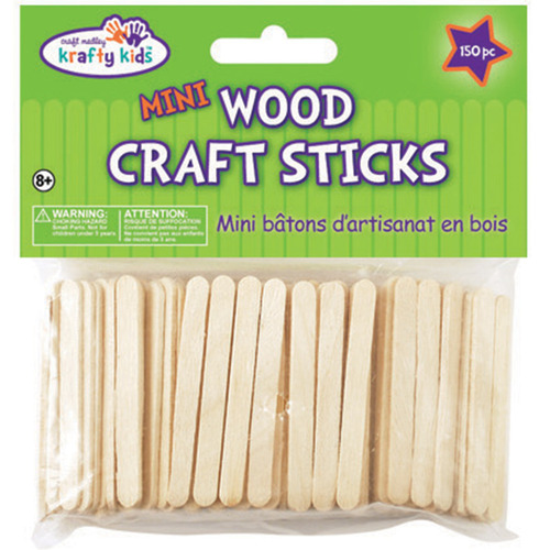 Mini Craft Sticks - Natural 2.125 150/Pkg - MultiCraft Imports