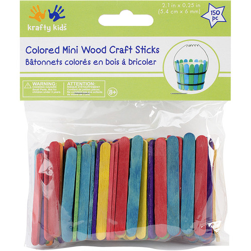 MultiCraft Imports > Colored 2.125 150/Pkg - Mini Popsicle Sticks