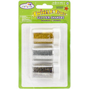 Gold/Silver/Multi - Glitter Shaker Jars 3x7g Assortment W/Screw-Top