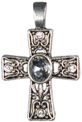 Silver Deco Cross - Jewelry Basics Metal Accent 1/Pkg