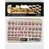 Pine Car Derby Dry Transfer Decal 3"X2.5" Sheet - Bevelled Numbers