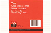 Ruled White - Index Cards 4"X6" 100/Pkg
