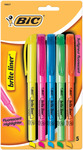 Assorted Colors - Bic Brite Liner Fluorescent Highlighters 5/Pkg
