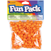 Orange - Fun Pack Acrylic Pony Beads 250/Pkg