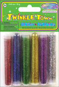 Assorted Colors - Twinkle Town Glitter Tubes 3 Grams 6/Pkg