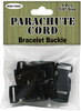 Black - Parachute Cord Bracelet Buckles 15mm 5/Pkg