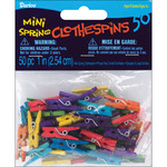Colored 1" 50/Pkg - Mini Spring Clothespins