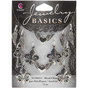 Mixed Shapes Silver 12/Pkg - Jewelry Basics Metal Charms