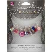Purple Glass/Metal Bead Cluster 12/Pkg - Jewelry Basics Metal Charms