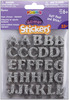 Alphabet-Silver - Foam Glitter Stickers 55/Pkg