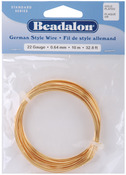 Gold,Round,22 Gauge,32.8 Feet/Pkg - German Style Wire