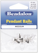Silver Plated - Pendant Bails Medium 10mm 18/Pkg