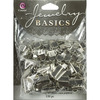 Silver Clamp Ribbon Ends - Jewelry Basics Metal Findings 120/Pkg