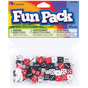 Assorted Colors - Fun Pack Acrylic Dice Beads 8-10mm 62/Pkg